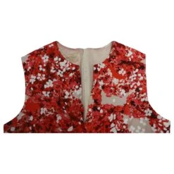 Giambattista Valli Mini Robe Sans Manches à Fleurs En Coton Rouge -ModeChic Magasin 578404 6