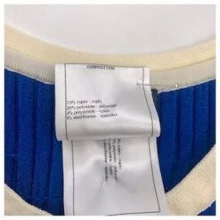 Mini Robe Chanel En Stretch Bleu électrique Avec Bordure Blanche -ModeChic Magasin 587293 7