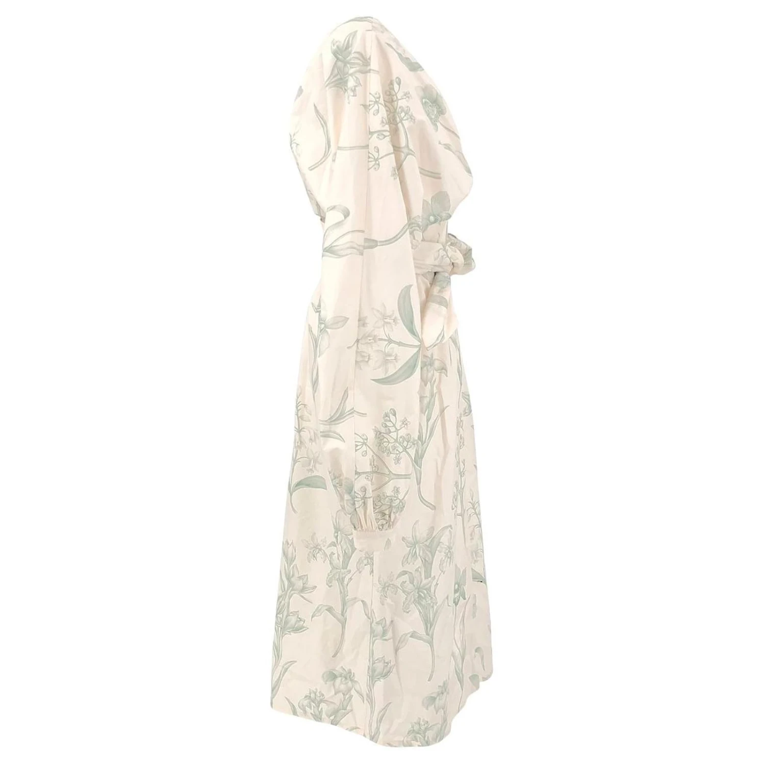 Autre Marque Robe Johanna Ortiz En Imprimé Iris Vert Sur Coton Crème Blanc Écru 3 Autre Marque Robe Johanna Ortiz En Imprimé Iris Vert Sur Coton Crème Blanc Écru – Image 3