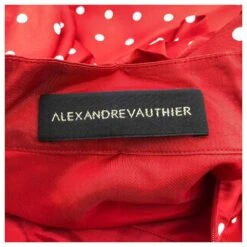 Robe Alexandre Vauthier En Soie Rouge à Pois -ModeChic Magasin 587507 5