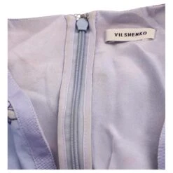 Vilshenko Robe à Manches Longues Imprimé Floral En Soie Bleue -ModeChic Magasin 601540 4