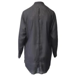 Acne Studios Robe Chemise Fendue Au Dos En Polyester Noir -ModeChic Magasin 614223 3