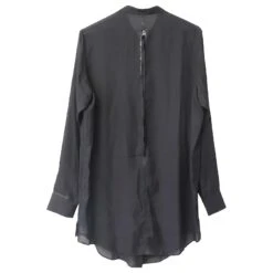 Acne Studios Robe Chemise Fendue Au Dos En Polyester Noir -ModeChic Magasin 614223 5