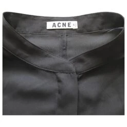 Acne Studios Robe Chemise Fendue Au Dos En Polyester Noir -ModeChic Magasin 614223 6