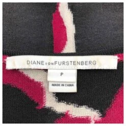 Diane Von Furstenberg Robe DVF Bordeaux, Laine Noire Et Blanche Multicolore 13 Diane Von Furstenberg Robe DVF Bordeaux, Laine Noire Et Blanche Multicolore -ModeChic Magasin 627681 7