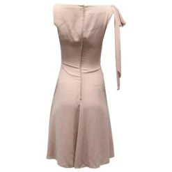 Robe De Cocktail Froncée Valentino En Soie Rose Pastel -ModeChic Magasin 630212 3