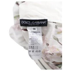 Dolce & Gabbana Robe Mi-longue à Imprimé Floral En Coton Blanc -ModeChic Magasin 630237 4
