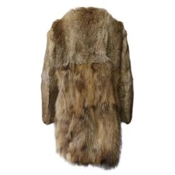 Robe Manteau Longue Maje En Fourrure De Lapin Marron -ModeChic Magasin 630906 3