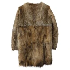 Robe Manteau Longue Maje En Fourrure De Lapin Marron -ModeChic Magasin 630906 5