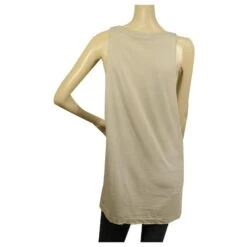 Pierre Balmain Logo Gris Coton Sans Manches Débardeur Long Top Ou Mini Robe Sz XS Gris Anthracite -ModeChic Magasin 631308 2