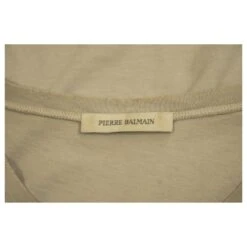 Pierre Balmain Logo Gris Coton Sans Manches Débardeur Long Top Ou Mini Robe Sz XS Gris Anthracite -ModeChic Magasin 631308 4