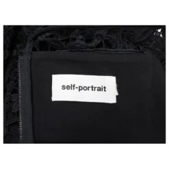 Self Portrait Mini Robe Sans Manches évasée Self-Portrait En Dentelle De Polyester Noire -ModeChic Magasin 641394 7