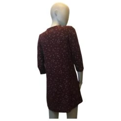 Robe Fleurie Manches 3/4 Sézane Bordeaux -ModeChic Magasin 649159 2