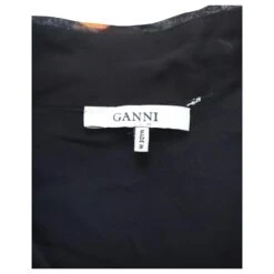 Ganni Robe Mi-longue à Volants The Kate En Viscose Imprimée Noire -ModeChic Magasin 655862 7