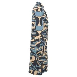 Diane Von Furstenberg Robe DVF En Bleu, Imprimé Tourbillon Noir Et Crème Sur Soie Multicolore -ModeChic Magasin 659109 3