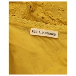 Ulla Johnson Gwyneth Robe à Manches Simples En Coton Jaune -ModeChic Magasin 662026 4