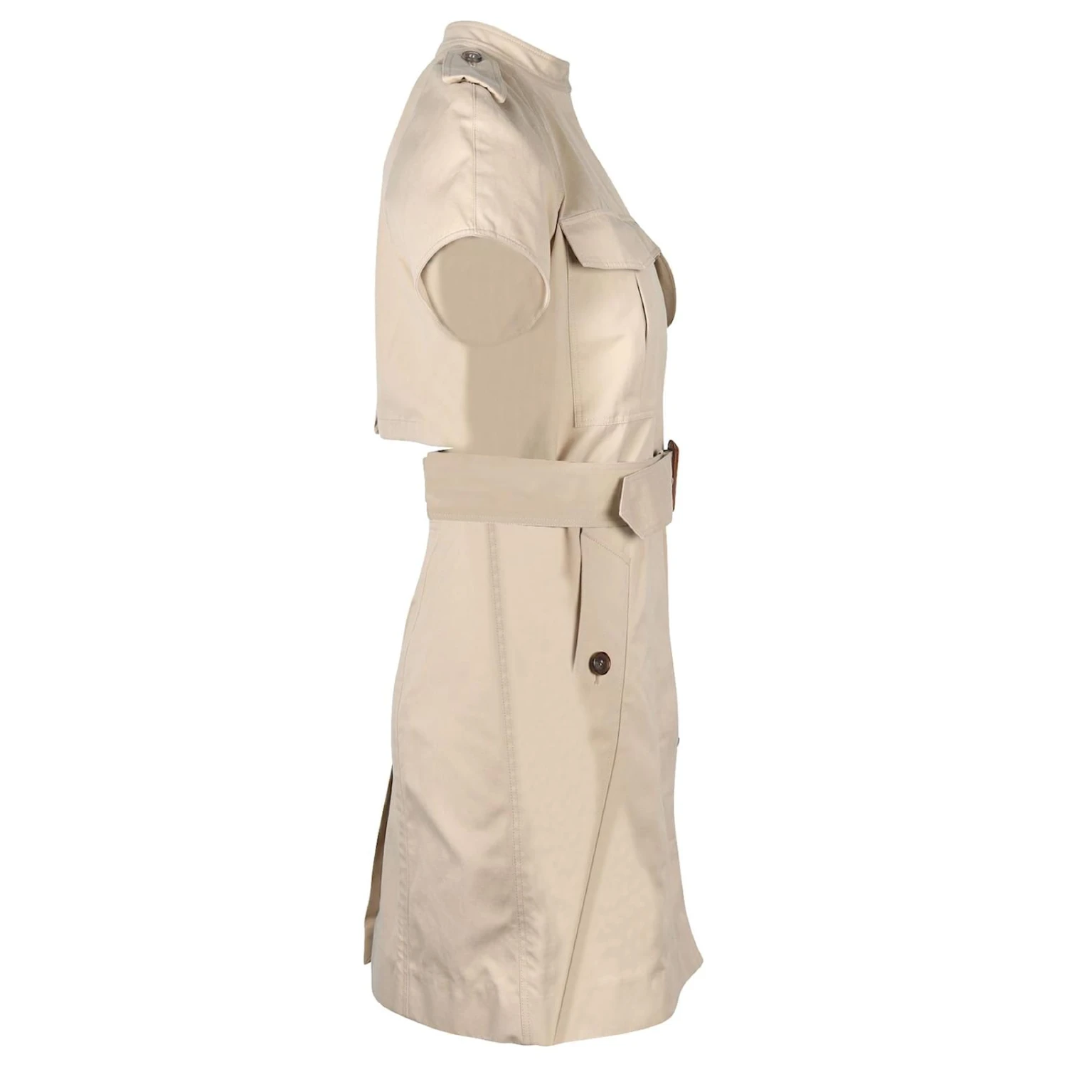 Céline Robe Celine Trench Manches Courtes En Coton Beige 2 Céline Robe Celine Trench Manches Courtes En Coton Beige – Image 2