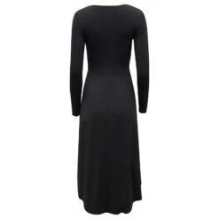 Robe Mi-longue Vince à Col En V En Rayonne Noire -ModeChic Magasin 677581 3