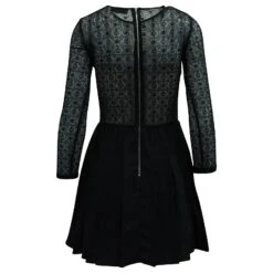Sandro Paris Robe En Dentelle Jeanette En Polyester Noir -ModeChic Magasin 685312 3