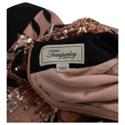 Temperley London - Robe Longue Magnolia à Sequins Et Manches Longues En Nylon Pêche -ModeChic Magasin 686980 4