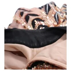 Temperley London - Robe Longue Magnolia à Sequins Et Manches Longues En Nylon Pêche -ModeChic Magasin 686980 7