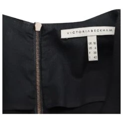 Robe Mi-longue Victoria Beckham Cady En Coton Noir -ModeChic Magasin 687396 4