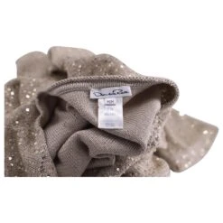 Oscar De La Renta Robe à Paillettes En Soie Beige -ModeChic Magasin 689834 4