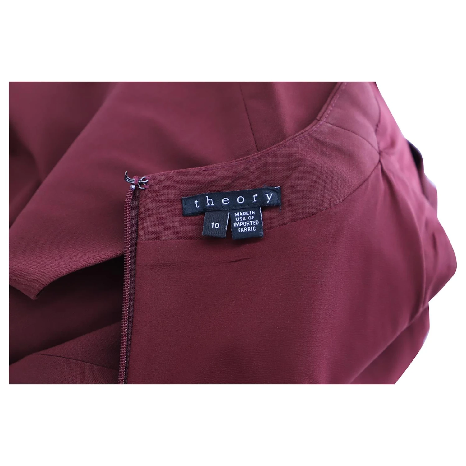 Robe Droite Sans Manches Theory En Mélange De Coton Bordeaux 4 Robe Droite Sans Manches Theory En Mélange De Coton Bordeaux – Image 4