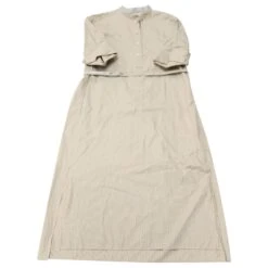 Joseph Barker Robe Chemise Mi-longue à Fines Rayures En Coton Beige -ModeChic Magasin 690832 4