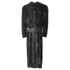 IRO Xonina Robe Mi-Longue Effet Portefeuille En Velours Dévoré Métallisé En Viscose Noire 11 IRO Xonina Robe Mi-Longue Effet Portefeuille En Velours Dévoré Métallisé En Viscose Noire -ModeChic Magasin 696738 4