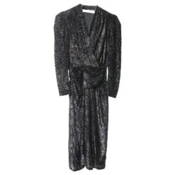 IRO Xonina Robe Mi-Longue Effet Portefeuille En Velours Dévoré Métallisé En Viscose Noire 12 IRO Xonina Robe Mi-Longue Effet Portefeuille En Velours Dévoré Métallisé En Viscose Noire -ModeChic Magasin 696738 5