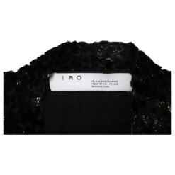 IRO Xonina Robe Mi-Longue Effet Portefeuille En Velours Dévoré Métallisé En Viscose Noire 14 IRO Xonina Robe Mi-Longue Effet Portefeuille En Velours Dévoré Métallisé En Viscose Noire -ModeChic Magasin 696738 7