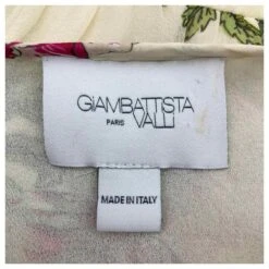 Robe Giambattista Valli En Crêpe De Soie Crème à Imprimé Fleuri Multicolore -ModeChic Magasin 698407 4