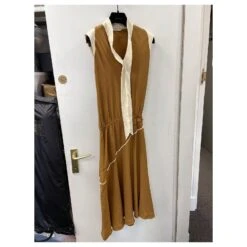 Robe Balenciaga Vintage Crème Marron Clair -ModeChic Magasin 705419 3