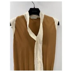Robe Balenciaga Vintage Crème Marron Clair -ModeChic Magasin 705419 4
