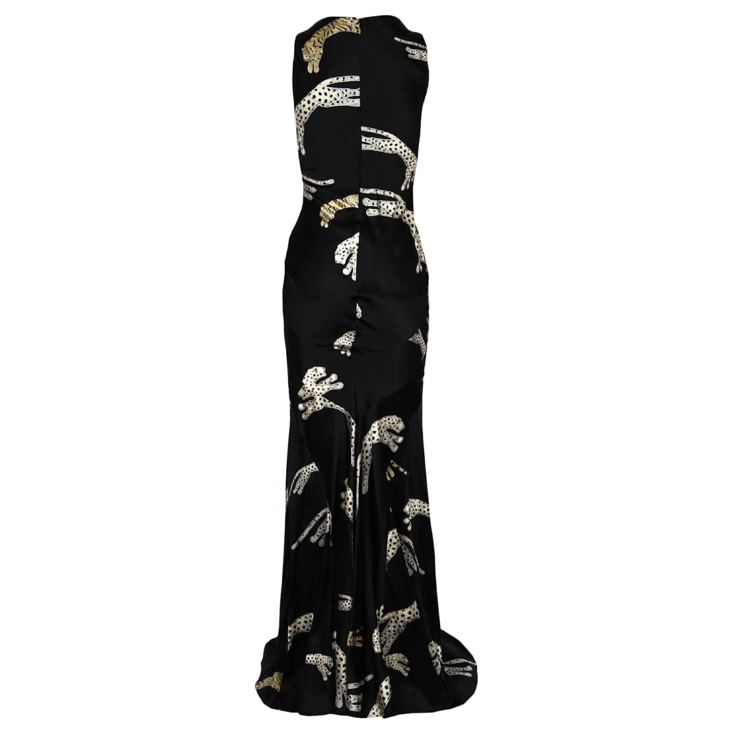Robe Longue En Soie à Imprimé Animal Roberto Cavalli Noir 2 Robe Longue En Soie à Imprimé Animal Roberto Cavalli Noir – Image 2