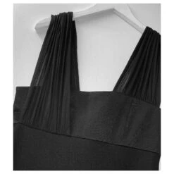 Versace - Robe Wiggle Noire Bordée De Mousseline -ModeChic Magasin 714149 3