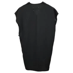 Maison Martin Margiela Maison Margiela Robe Ceinturée à Manches Courtes En Viscose Noire -ModeChic Magasin 714420 2