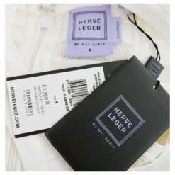 Herve Leger Adriane Robe Bandage Sirène Crème -ModeChic Magasin 719461 5