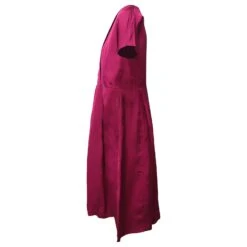 Marni Robe Mi-longue à Panneaux Plissés En Viscose Fuchsia PINk Rose -ModeChic Magasin 729529 2