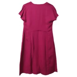 Marni Robe Mi-longue à Panneaux Plissés En Viscose Fuchsia PINk Rose -ModeChic Magasin 729529 4