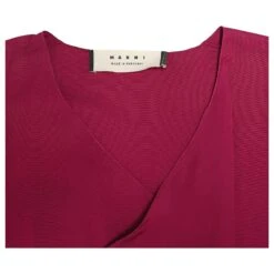 Marni Robe Mi-longue à Panneaux Plissés En Viscose Fuchsia PINk Rose -ModeChic Magasin 729529 6