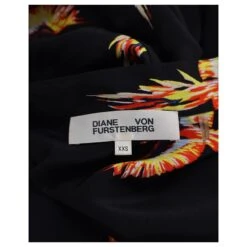 Diane Von Furstenberg Robe Imprimée à Ceinture Nouée En Soie Noire -ModeChic Magasin 729580 4