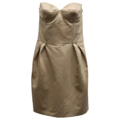 Stella Mc Cartney Stella McCartney Robe De Cocktail Bustier En Coton Nude Chair -ModeChic Magasin 730435 6