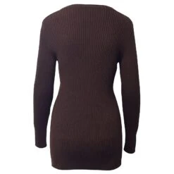 Chloé Robe Cardigan Chloe En Laine Marron -ModeChic Magasin 730451 3