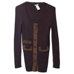 Chloé Robe Cardigan Chloe En Laine Marron -ModeChic Magasin 730451 4