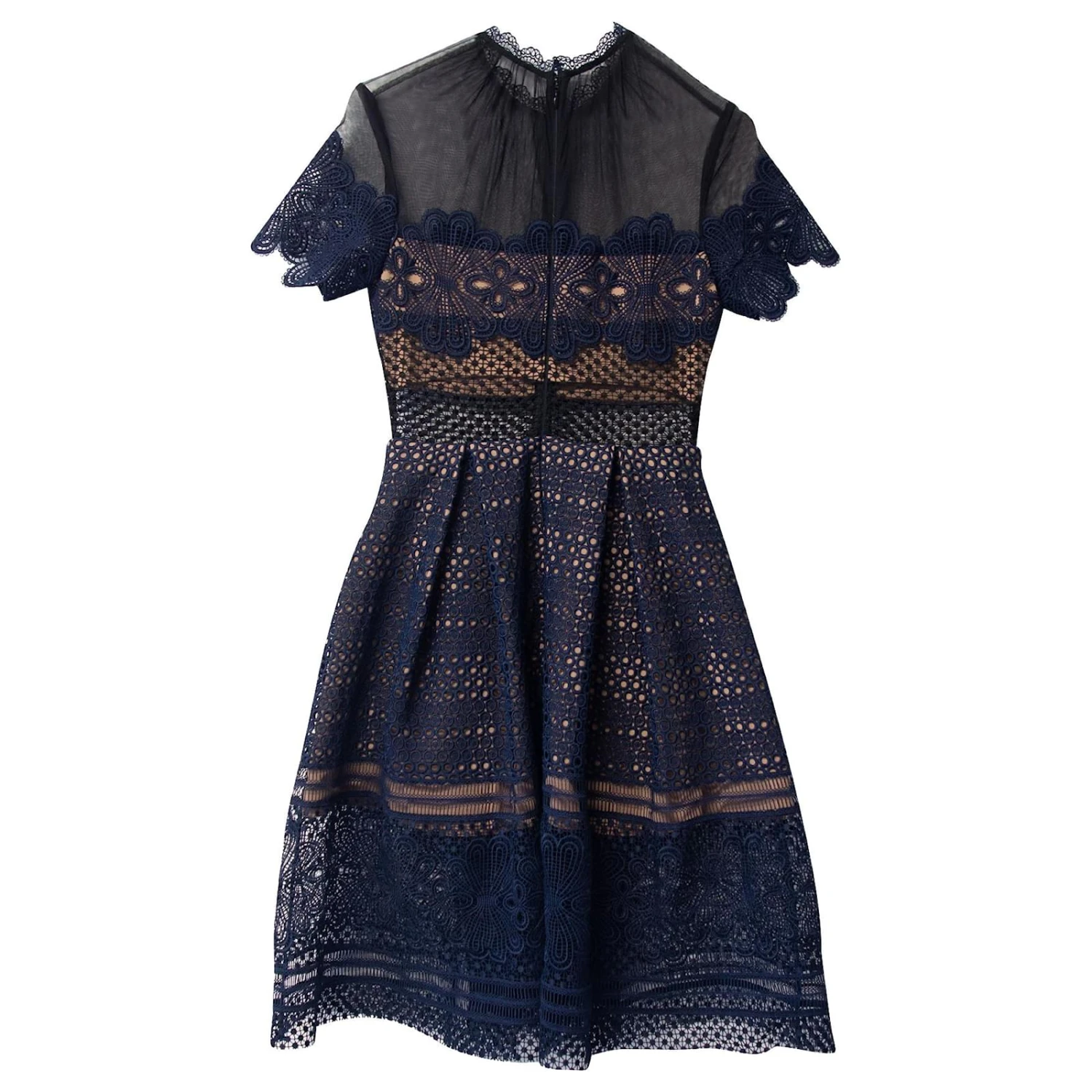 Self Portrait Self-Portrait Felicia Robe En Dentelle Guipure En Polyester Bleu Marine 5 Self Portrait Self-Portrait Felicia Robe En Dentelle Guipure En Polyester Bleu Marine â Image 5