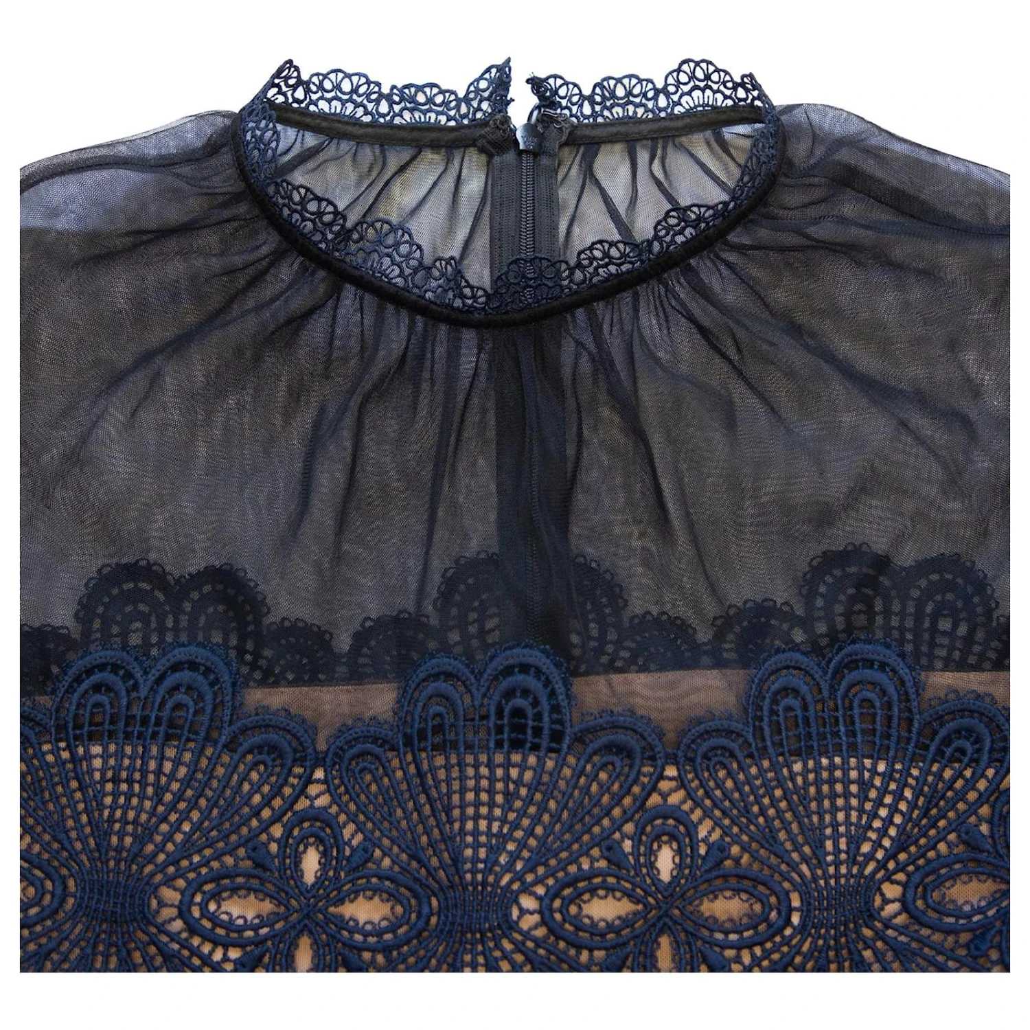 Self Portrait Self-Portrait Felicia Robe En Dentelle Guipure En Polyester Bleu Marine 6 Self Portrait Self-Portrait Felicia Robe En Dentelle Guipure En Polyester Bleu Marine â Image 6