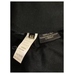 Autre Marque Robe Noire Sans Manches En Rayonne Et Laine Mélangée Encolure Zippée -ModeChic Magasin 731127 9