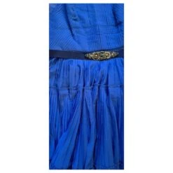 Matthew Williamson Robe Soie Plissée Soleil Bleu Roy -ModeChic Magasin 736717 9